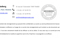 Signature &eacute;lectronique Weissberg Law Firm